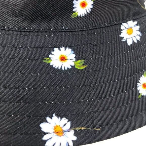 Alice + Olivia X Stacey Bendet NEW Black Reversible Sunflower Bucket Hat - Picture 10 of 12